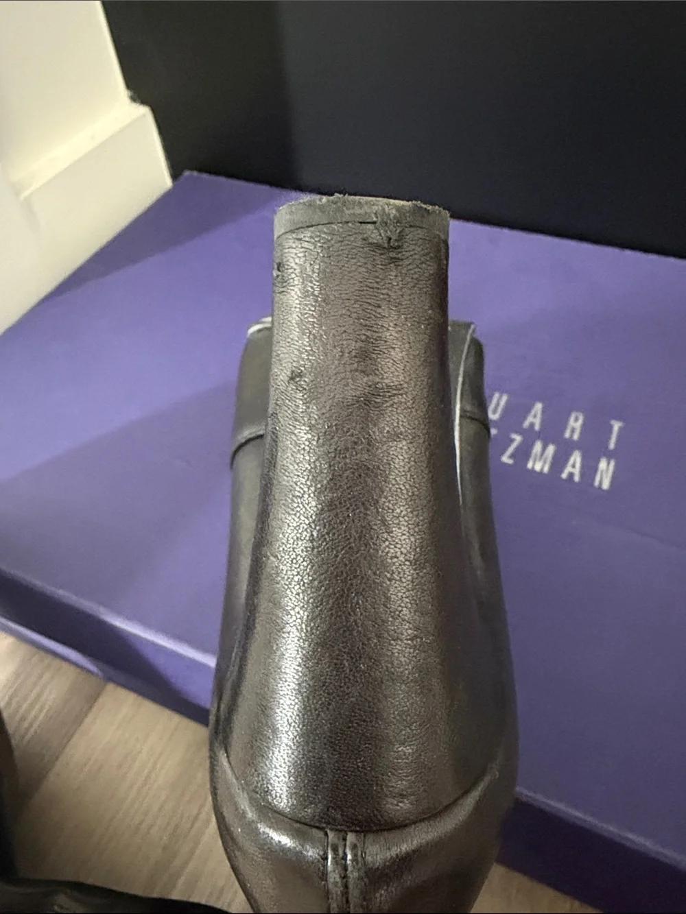 Stuart Weitzman Black Leather Over-the-Knee High Heel Boots